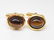 Lot of 2 Pairs : Tiger's Eye Cufflinks - Green and - 2