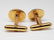 Lot of 2 Pairs : Tiger's Eye Cufflinks - Green and - 3