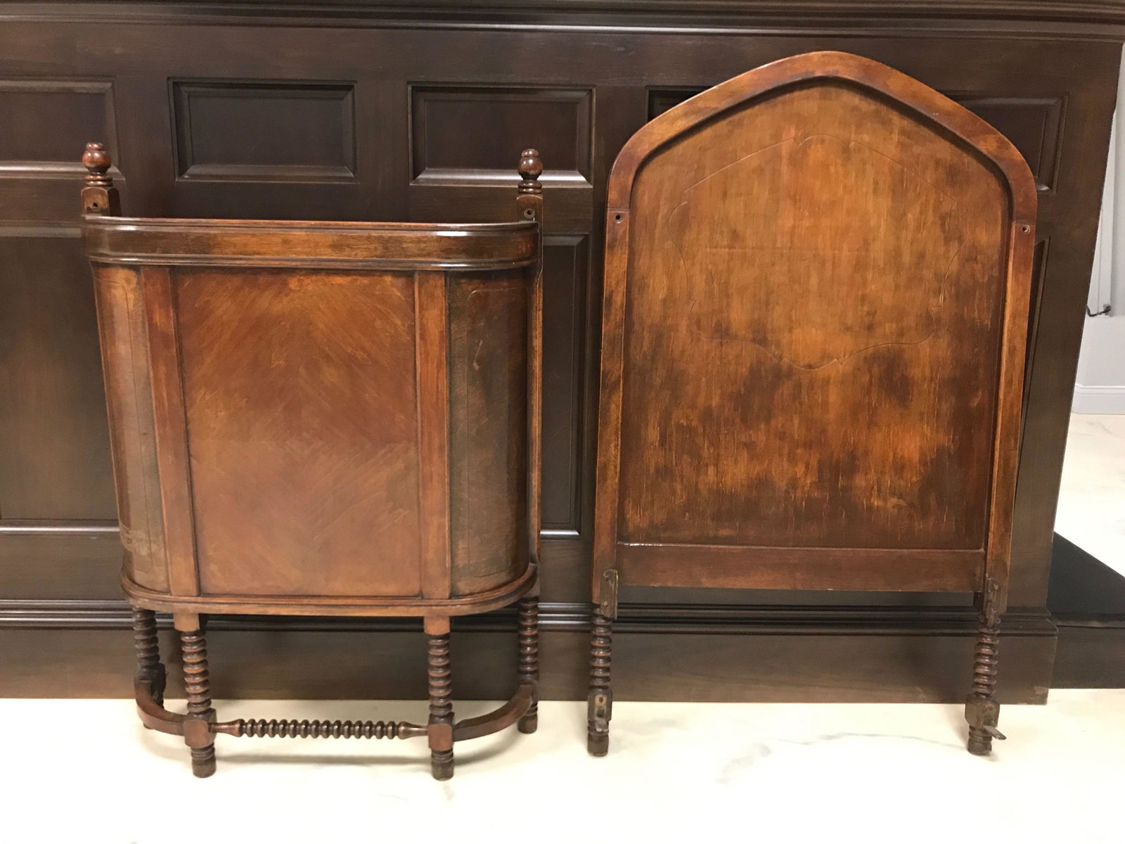 Antique Single Headboard and Footboard: Headboard is 30x50.Ê Some wear.ÊShipping is not available for this lot, pick-up only at our Gallery in Ottawa