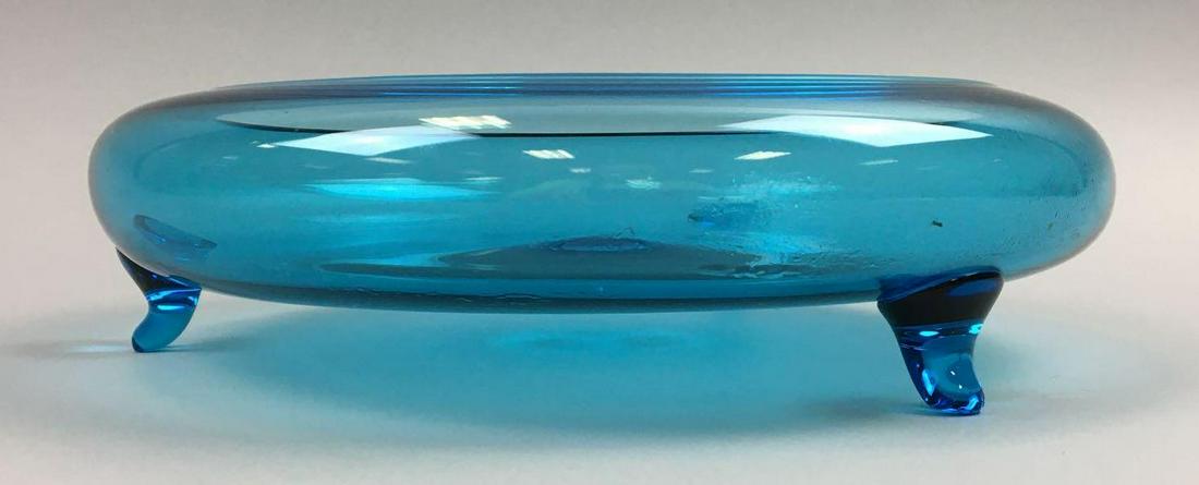Steuben Light Jade Blue Bowl #2586: This attractive Steuben Light Jade Blue Centerpiece/Bowl (Carder design #2586) measures 3 x 9-3/4 inches; with polished pontil; and excellent condition, without chips or flaws