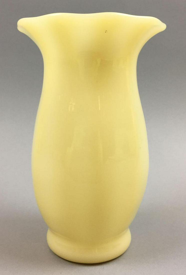 Steuben Ivory Shade Vase: Steuben Ivory Shade Vase measures 6-5/8 x 4-1/4 inches; retains its original paper label; and is in very good condition, without chips or flaws