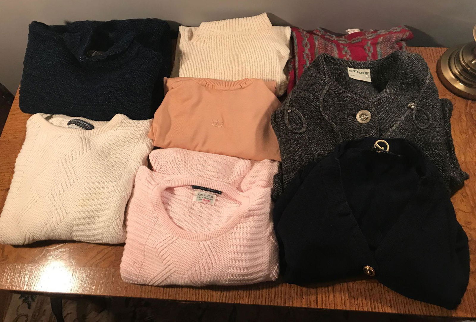 Group of 8 : Women's Winter Sweaters: 102 cm, 40 inches, Medium. Burberry, Gucci and more