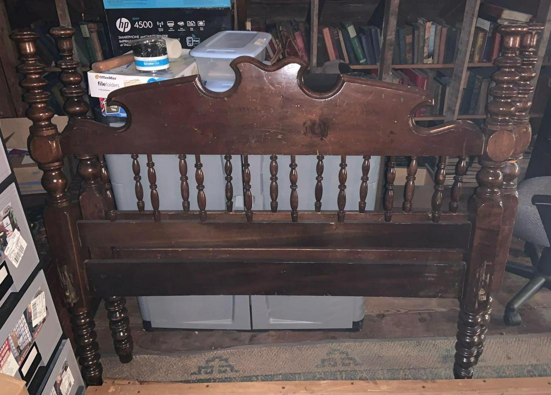 Vintage full size Headboard and Footboard: No shipping. located in attic