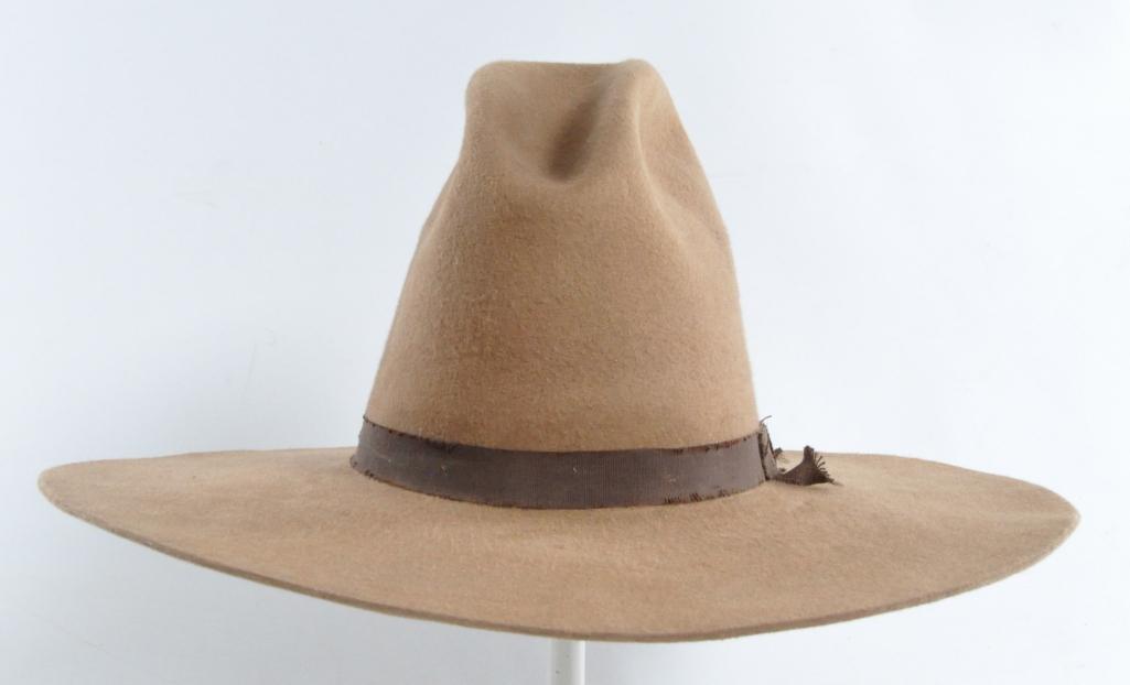 Vintage Western Cowboy Hat: "Ten gallon Hat" Size 7 3/8, 18 x 17 x 7 inches
