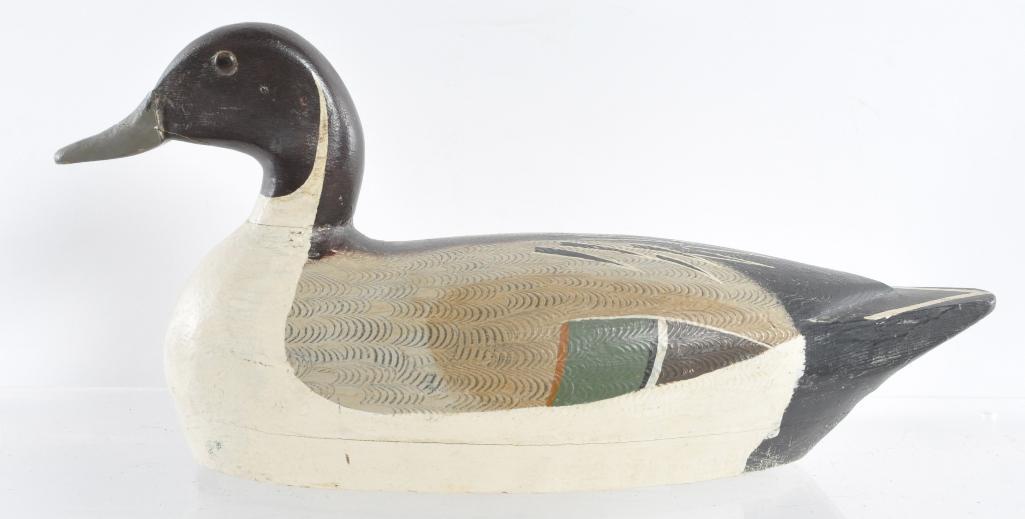 Mallard Drake Duck Decoy by Charles Perdew-Charles: Carved by Charles Moore. 15 x 5 x 7 inches
