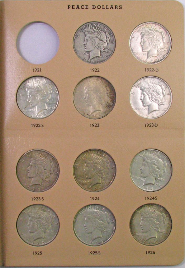 Group of (17) Peace Silver Dollars in Dansco Album (1 of 5)