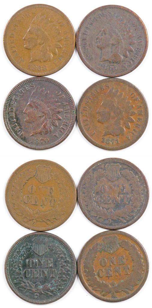 Group of (4) Indian Head Cents. (1 of 3)