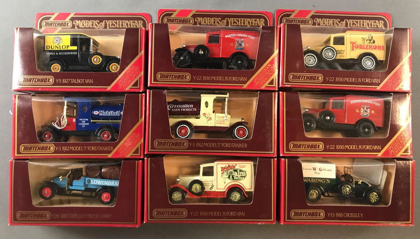 Group of 9 Matchbox Models of Yesteryear Die-Cast (1 of 5)