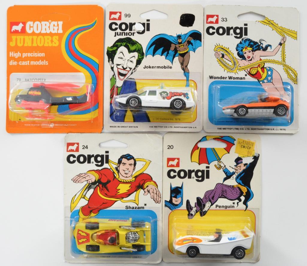 Group of 5 Corgi Junior DC Comics Die-Cast Vehicles in (1 of 3)