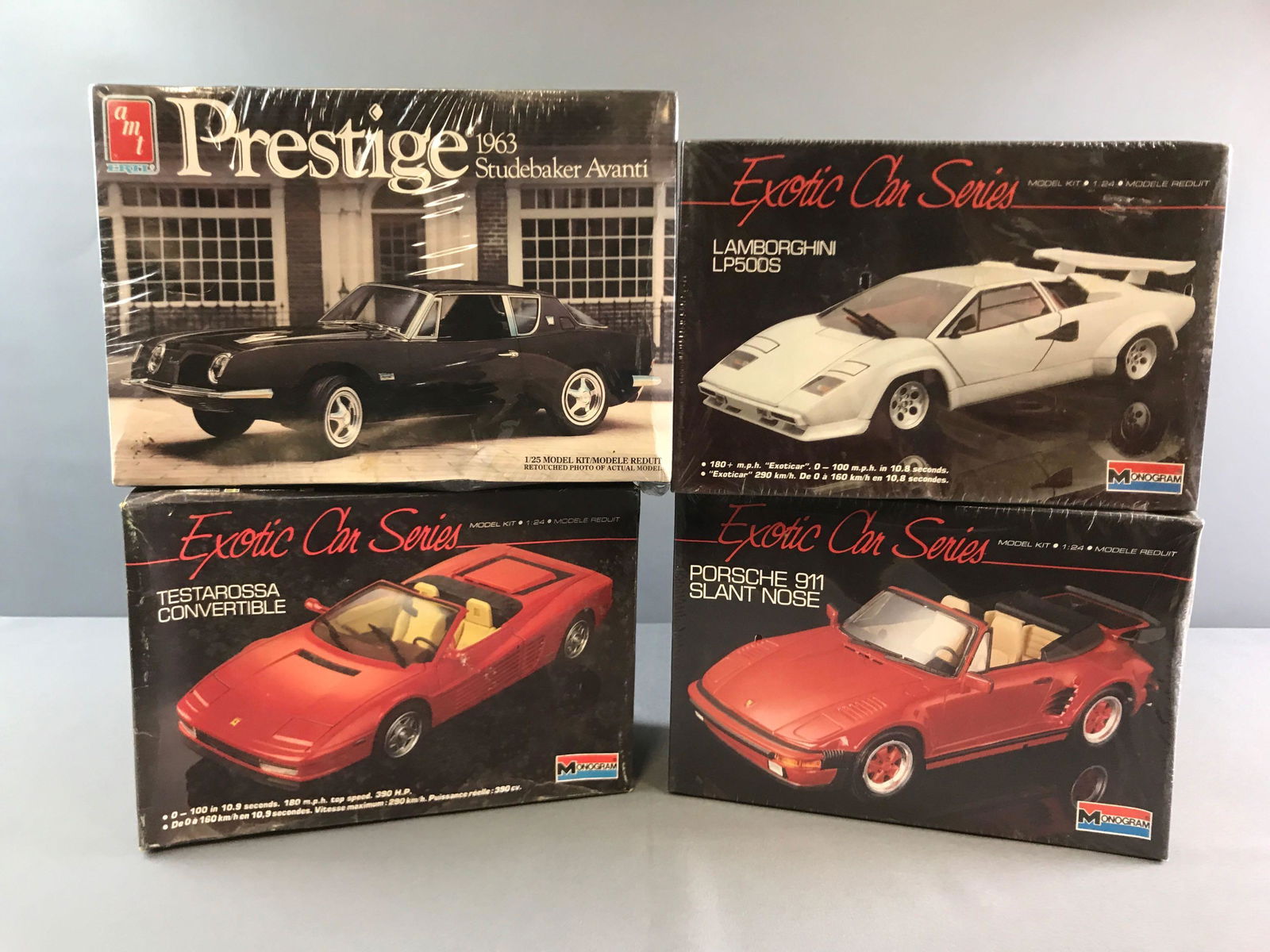 Group of 4 Scale Model Car Kits in Original Boxes (1 of 3)