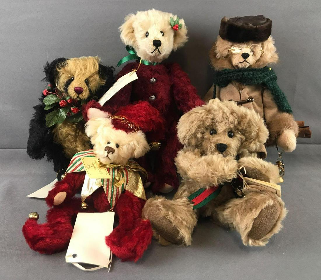 Group of 5 Handcrafted Artist Bears (1 of 20)