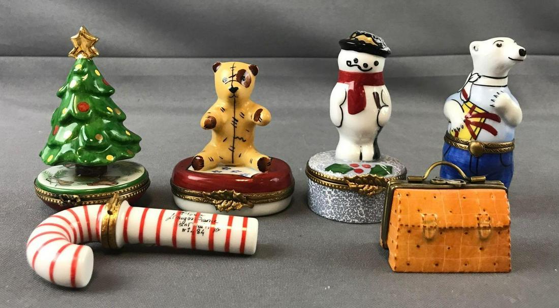 Group of 6 Limoges porcelain boxes (1 of 17)