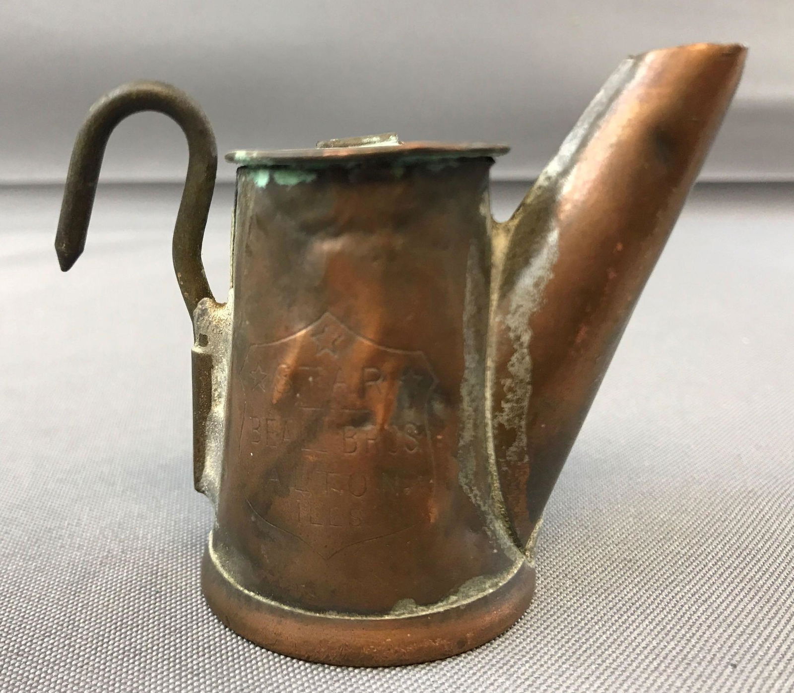 Antique Star Beall Bros Coal Miners Oil Wick Lamp (1 of 4)