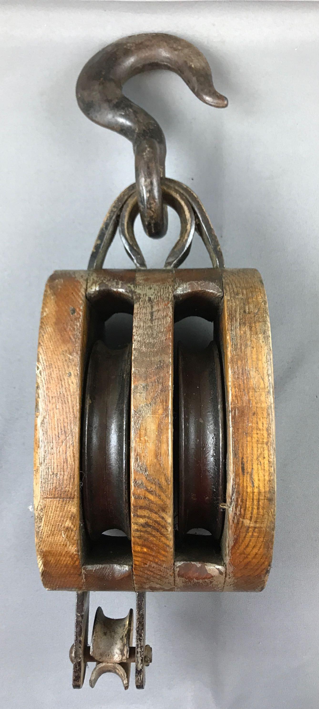 Antique Wooden Cast Iron Pulley (1 of 6)