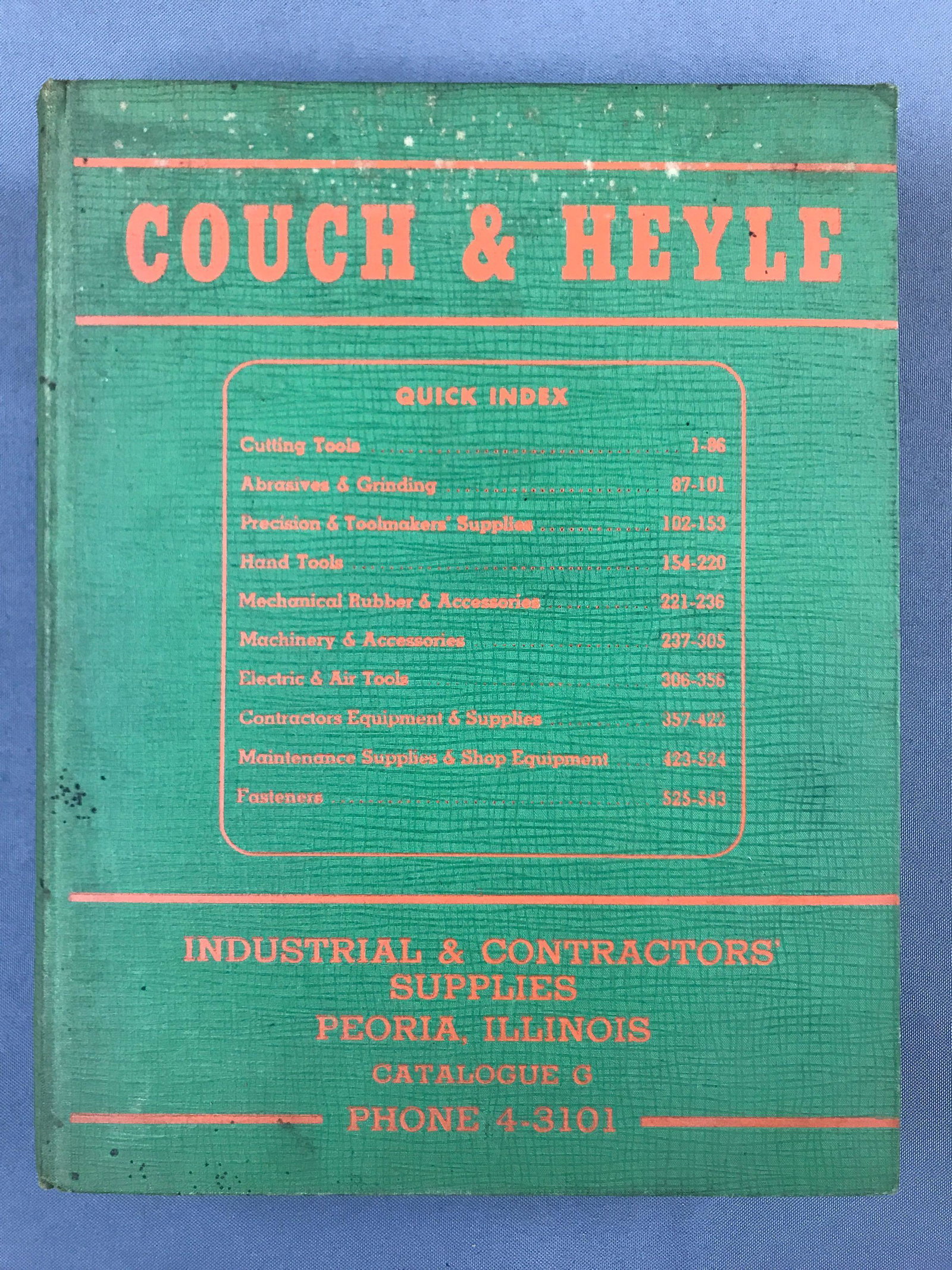 Couch and Heyle industrial and contractor supplies: 9 x 11 1/4. Some damage/wear.