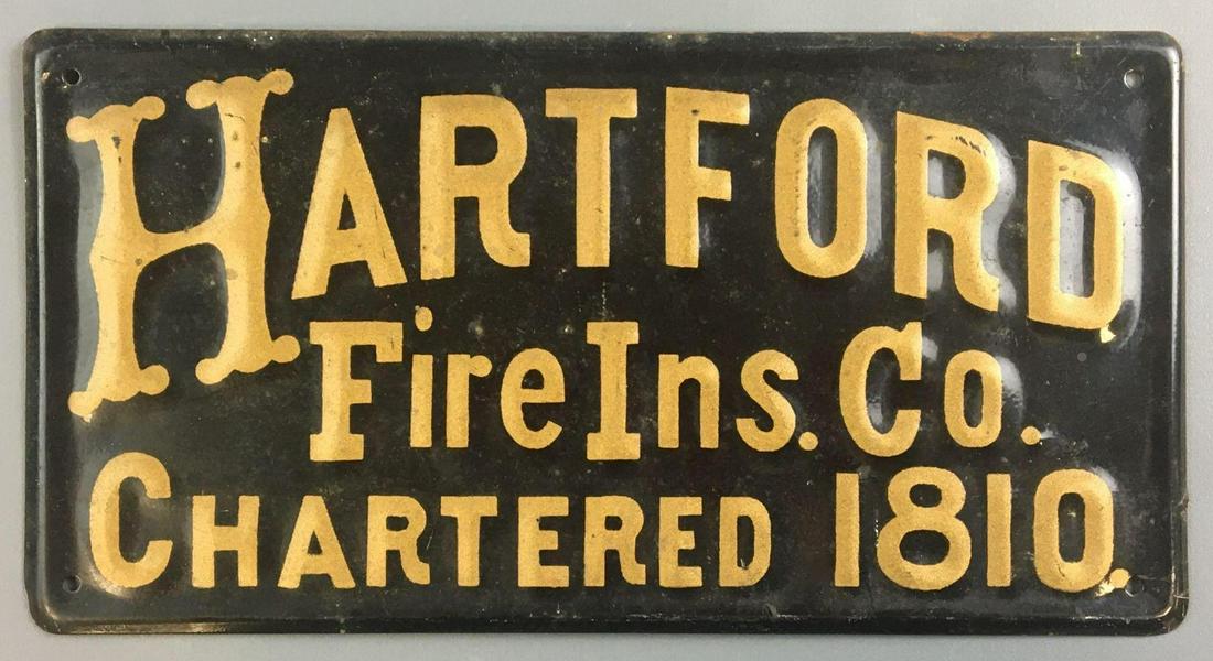 Reproduction Hartford Fire Ins. Co. Metal Sign (1 of 2)