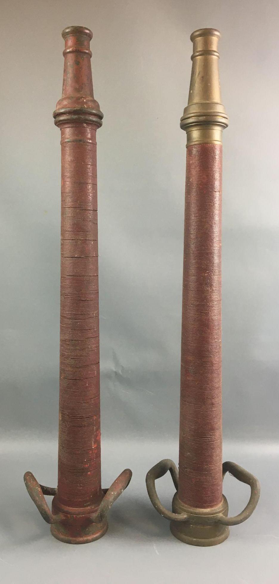 Group of 2 Antique Brass Fire Hose Nozzles (1 of 9)
