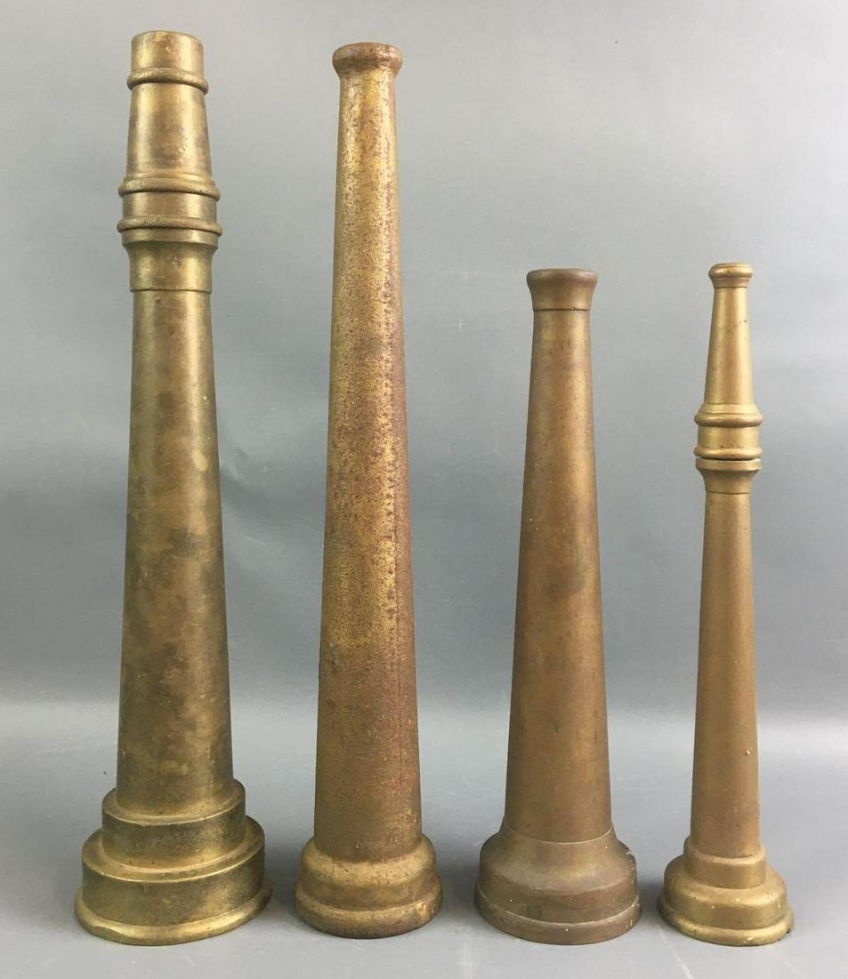 Group of 4 Brass Fire Hose Nozzles (1 of 6)