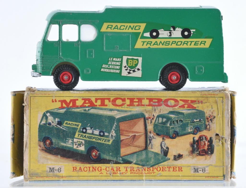 Matchbox Major Pack M-6 Racing Car Transporter Die-Cast: Damaged Box, A Lesney Product, Made in England, Like New Condition