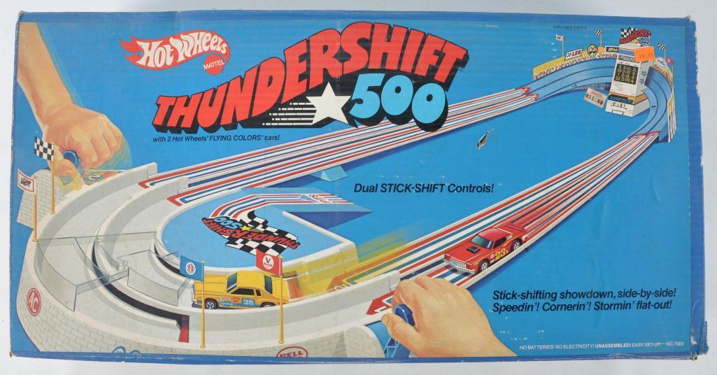 Hot Wheels Thundershift 500 Race Set with Original Box: Missing Cars, Unknown Completion