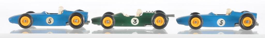 Group of 3 Matchbox Die-Cast Vehicles: Includes 2 No. 52 BRM and No. 19 Lotus Formula One Cars, A Lesney Product, Made in England