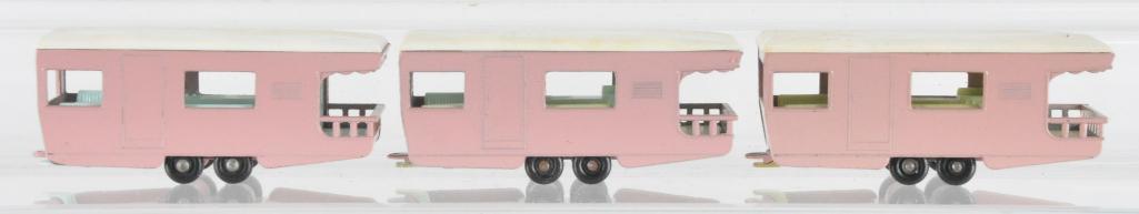 Group of 3 Matchbox No. 23 Trailer Caravan Die-Cast: Includes Mint Green and Light Blue Interiors, A Lesney Product, Made in England