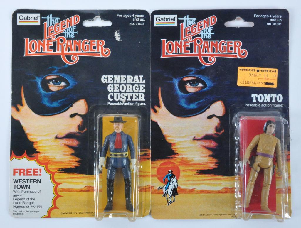 Group of 2 Gabriel The Legend of the Lone Ranger Action: Some Damage to Packaging, Includes Tonto and General George Custer, New in Original Packaging