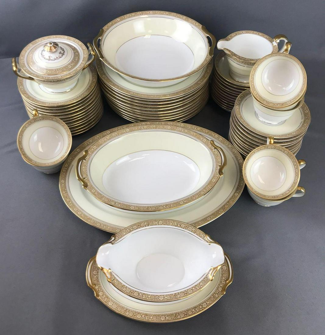 Group of 62 pieces Noritake China-Nerissa: Large oval platter-13.75 inches, Dinner plates-10 inches