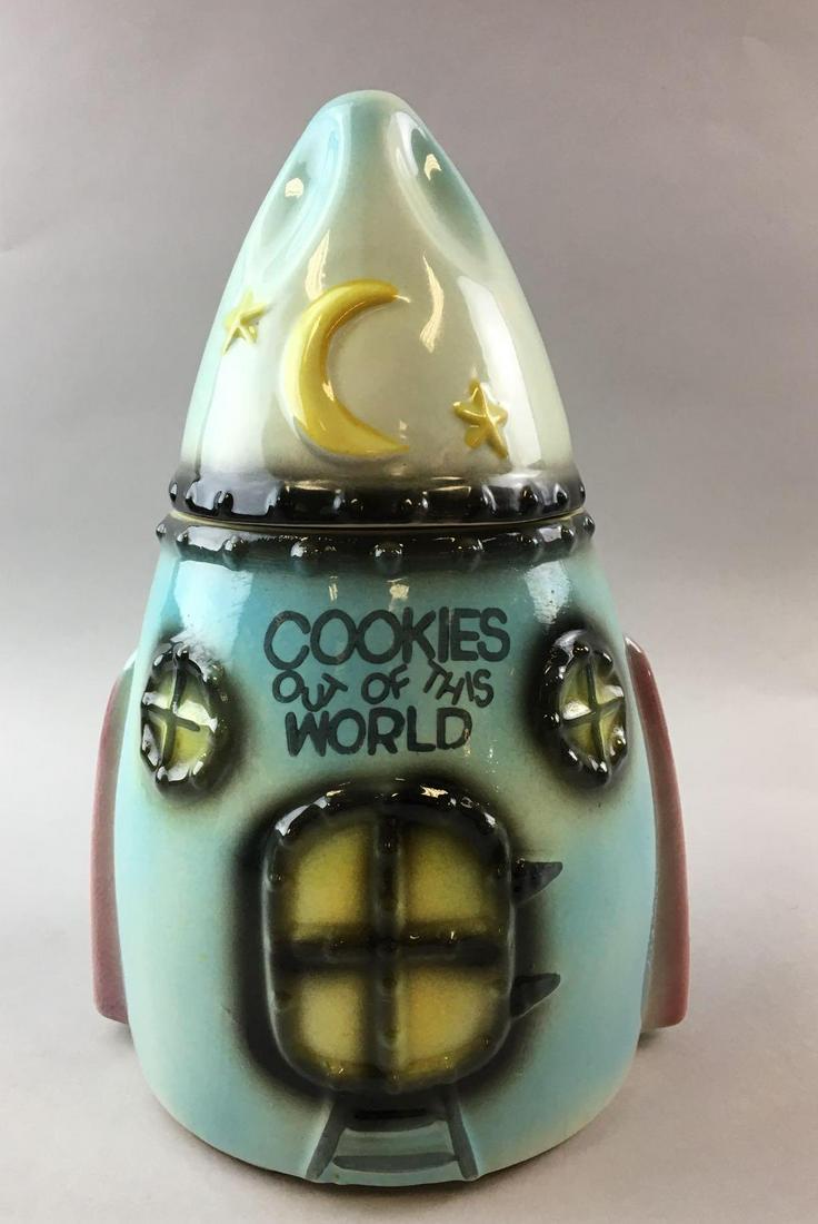 Vintage Rocket Ship Cookie Jar: 12 inches tall