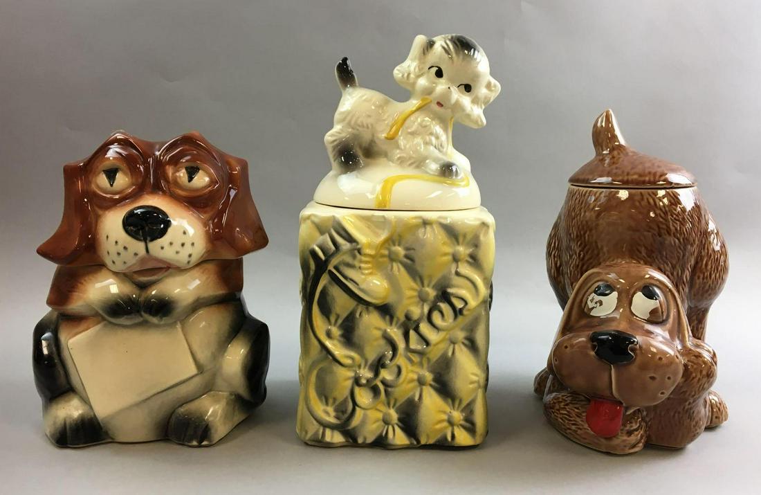 Group of 3 Vintage McCoy Cookie Jars: Largest is 12 1/2 inches tall