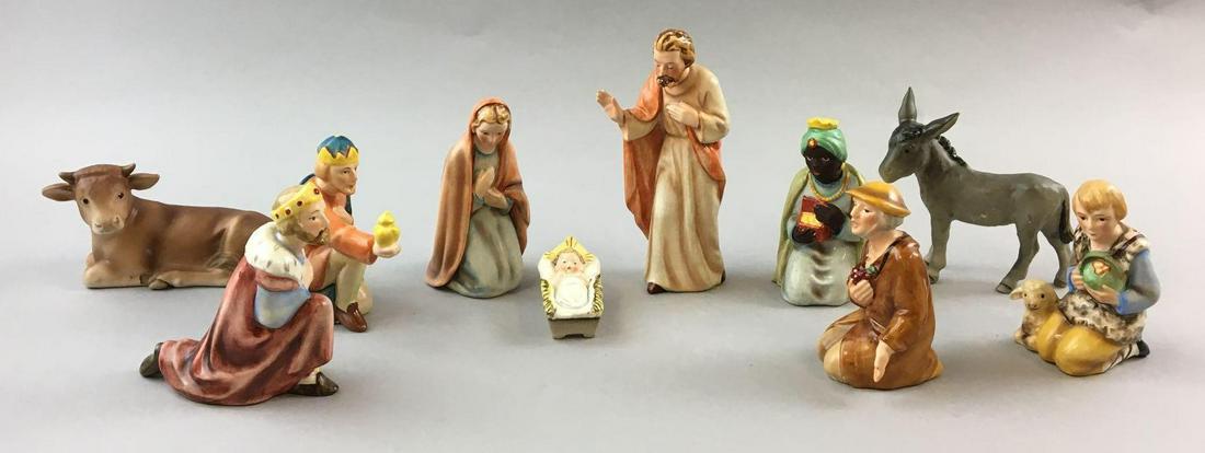 Vintage Goebel Hummel Nativity Set: Made in Germany, 10 pieces, largest piece is 5 1/2 inches tall