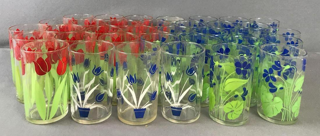 Group of 35 juice tumblers: 3.5 inches each