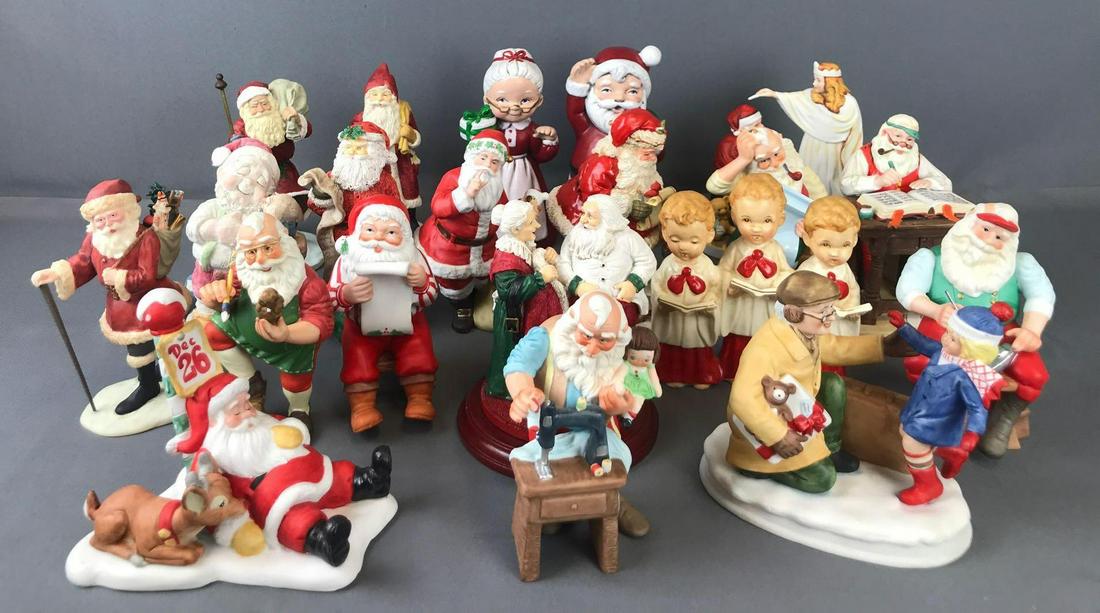 Group of 20 Santa/Christmas figurines: Largest is 7 inches