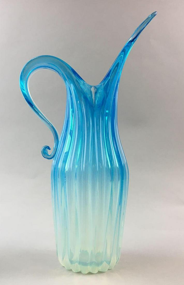 Vintage Blue Art Decor Vase: 12 1/2 inches tall