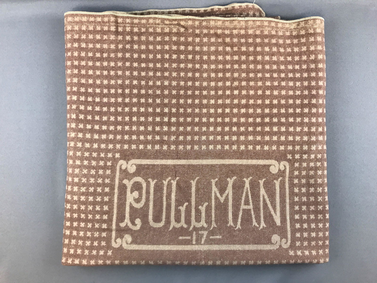 Vintage Pullman Company Chocolate Blanket: Some fading/discoloration, mostly on back side. Very nice condition.