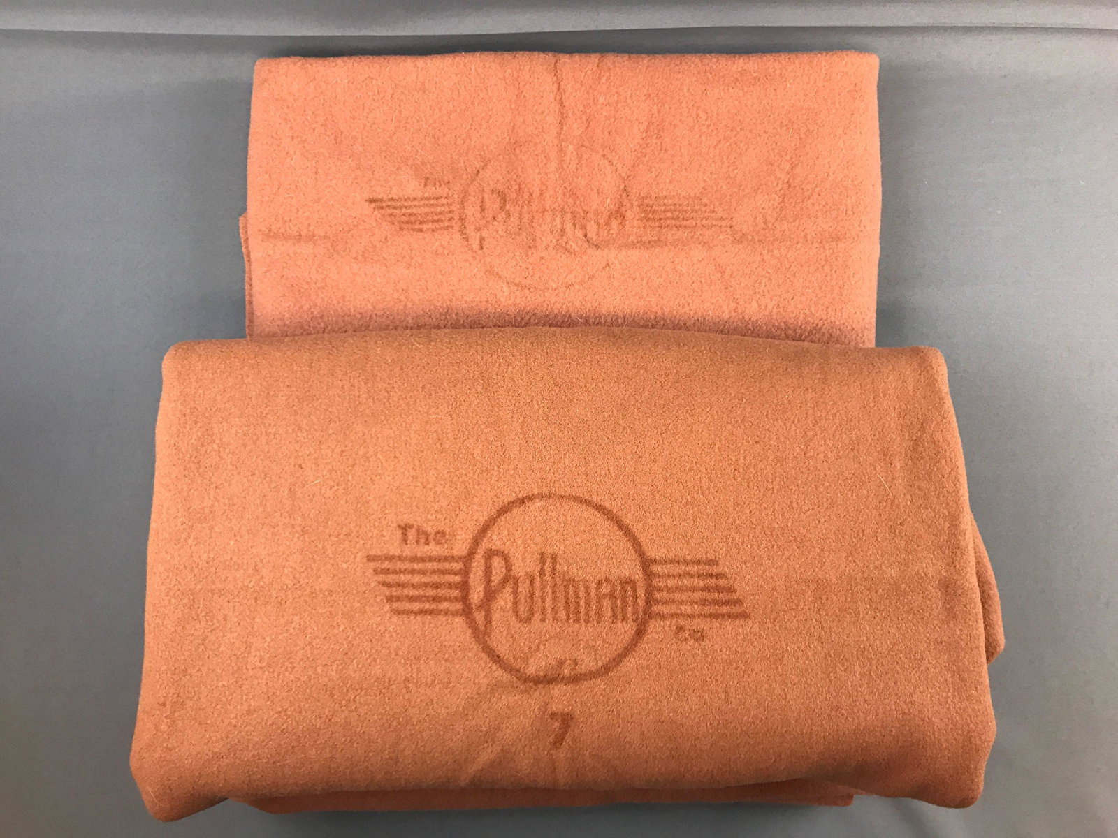 Vintage Pullman Company Railroad blankets: 84x56 inches Nice condition, one has a few tiny holes.