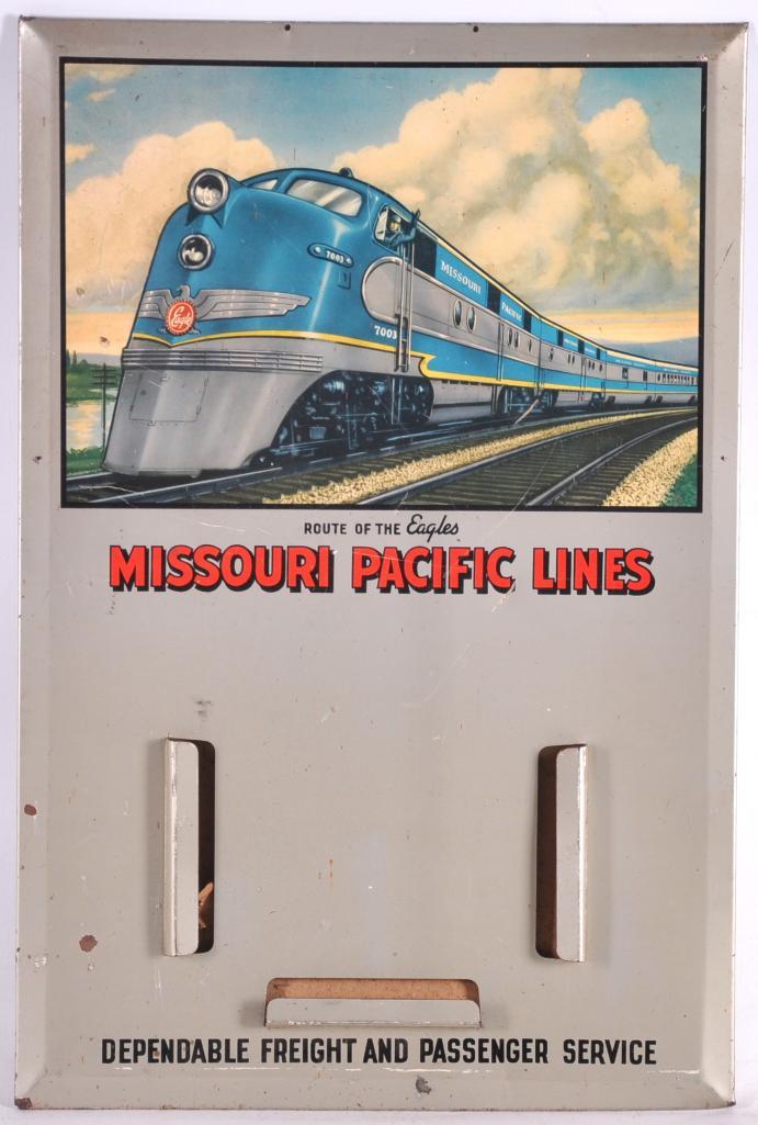 Vintage Missouri Pacific Lines Advertising Metal Sign (1 of 2)