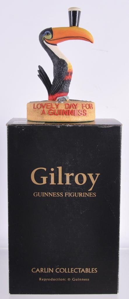 Gilroy Guinness Figures Toucan Figurine with Original: Carlin Collectables, "Lovely Day For A Guinness" 3 x 3 1/2 x 6 inches