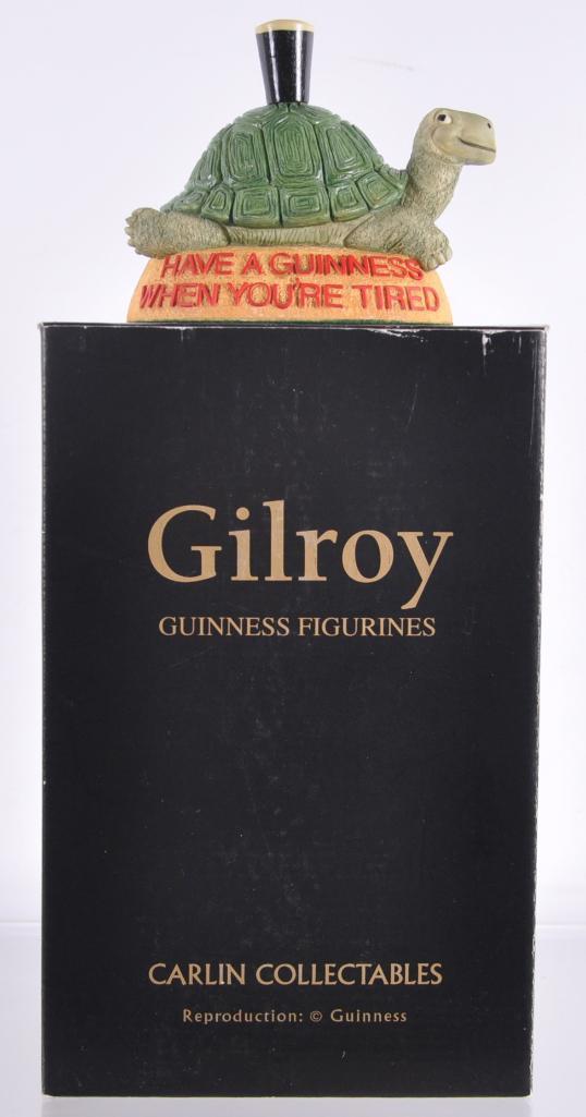 Gilroy Guinness Figures Tortoise Figurine with Original: Carlin Collectables, "Have A Guinness When Your Tired", 4 x 4 x 2 3/4 inches
