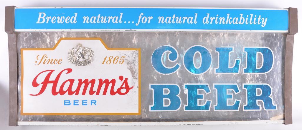 Rare Vintage Hamm's "Cold Beer" Advertising Sign (1 of 2)