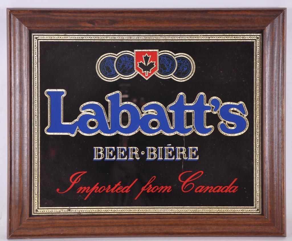Vintage Labatt's Advertising Beer Mirror (1 of 1)