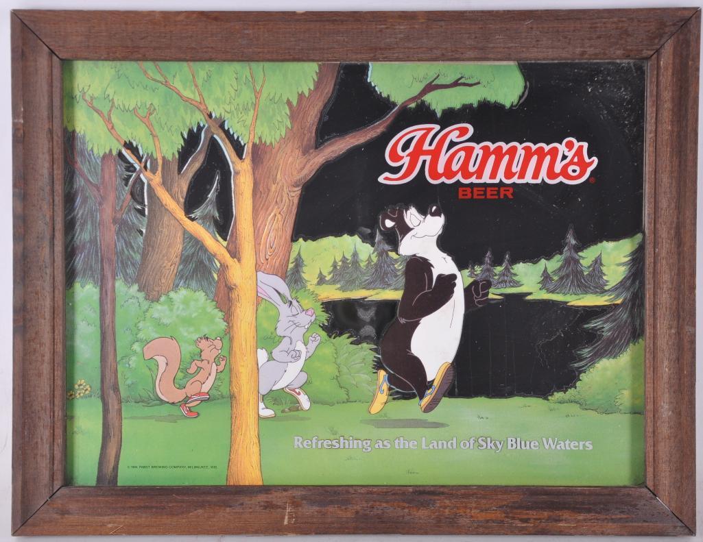 Vintage Hamm's Bear Advertising Beer Mirror (1 of 1)