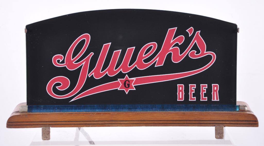 Vintage Gluek's Beer Light Up Advertising Reverse (1 of 3)