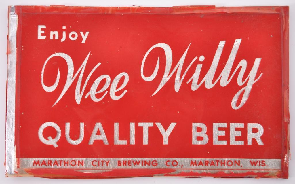 Vintage Wee Willy Beer Advertising Sign (1 of 2)