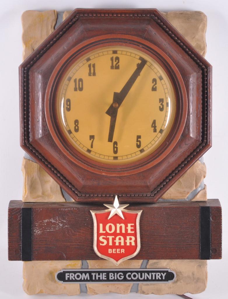 Vintage Lone Star Beer Advertising Clock Sign (1 of 1)