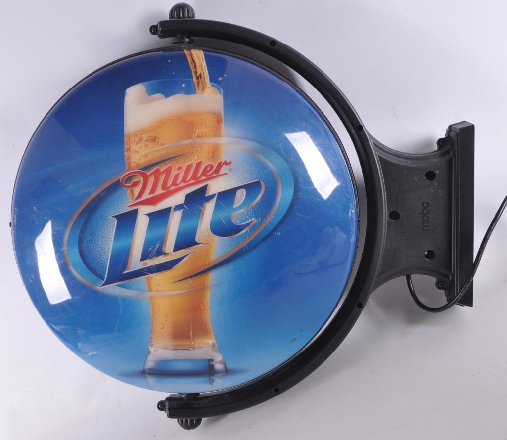 Miller Lite Light Up Advertising Rotation Motion Pub: Working Condition, 22 x 20 inches