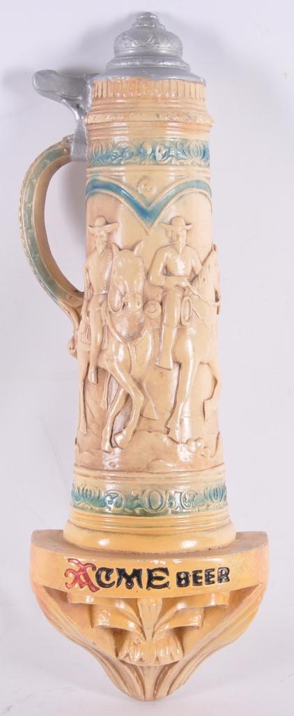 Vintage Acme Beer Advertising Chalk Stein Sign (1 of 2)