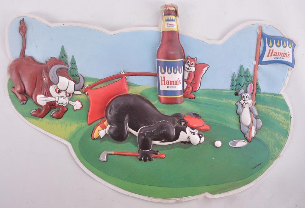 Vintage Hamm's Beer Advertising Vacuum Formed Golfing (1 of 1)