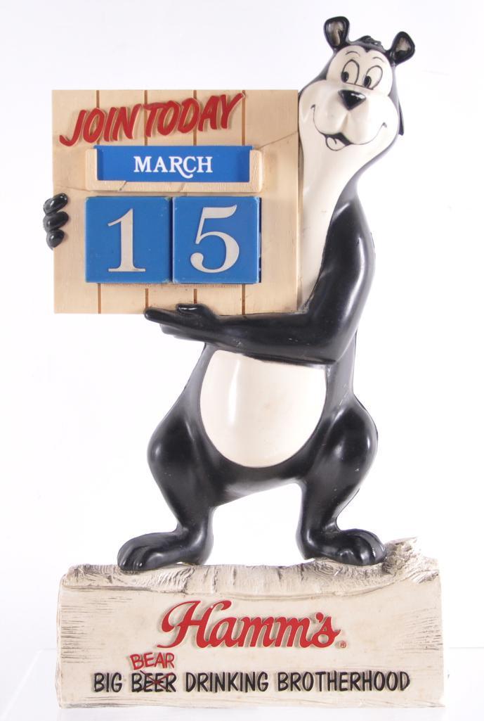 Vintage 1960's Hamm's Calendar Bear Bar Back Beer (1 of 3)