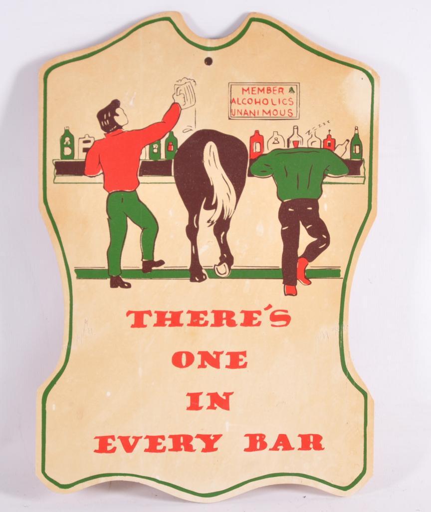 Vintage "Jackass There's One in Every Bar" Wood Sign (1 of 1)